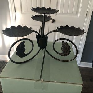 PartyLite - P7528 Leaves Metal Pillar Candle Holder